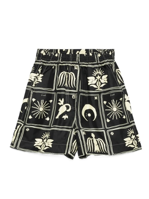 Nanushka Exter folk art-print silk shorts - Black - zdjęcie produktu nr 2