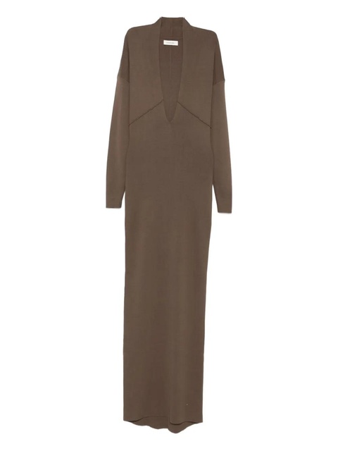 ENTIRE STUDIOS V-neck panelled maxi dress - Brown - zdjęcie produktu nr 1
