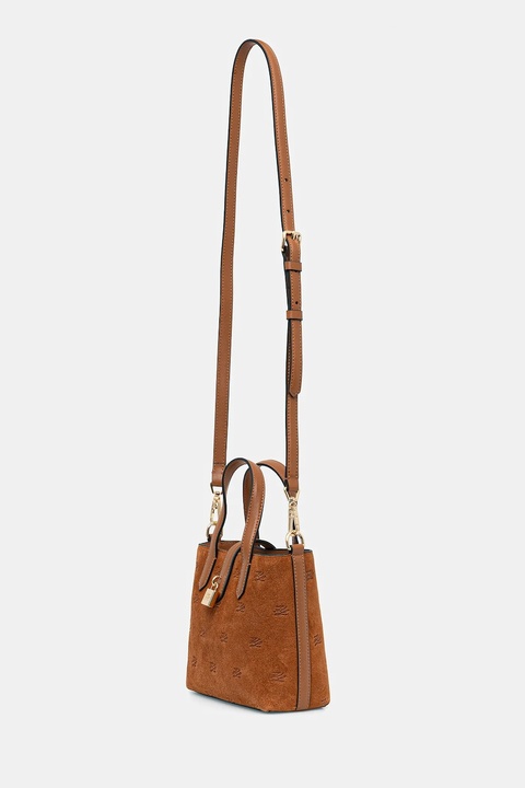 Karl Lagerfeld torebka zamszowa K/AUTOGRAPH kolor brązowy B1W30104 - zdjęcie produktu nr 2