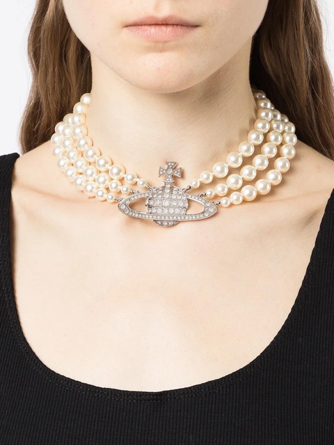 Vivienne Westwood Orb pearl-detail necklace - Silver - zdjęcie produktu nr 2