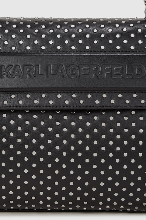 Karl Lagerfeld torebka skórzana kolor czarny A4W30086 - zdjęcie produktu nr 2