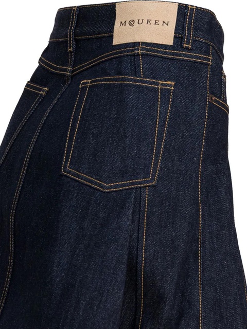 Alexander McQueen flared denim skirt - Blue - zdjęcie produktu nr 2