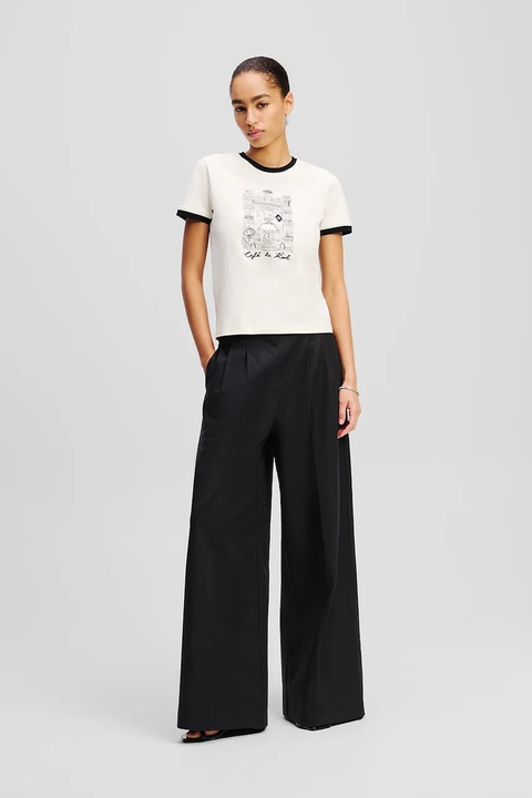 Karl Lagerfeld t-shirt bawełniany damski kolor beżowy A2W17087 - zdjęcie produktu nr 2