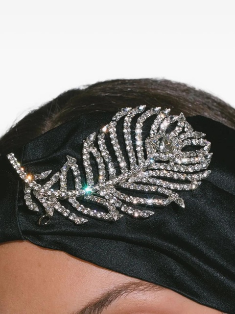 Jennifer Behr feather-motif headband - Black - zdjęcie produktu nr 2