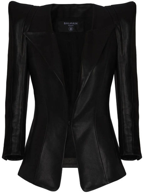 Balmain lambskin fitted jacket - Black - zdjęcie produktu nr 1