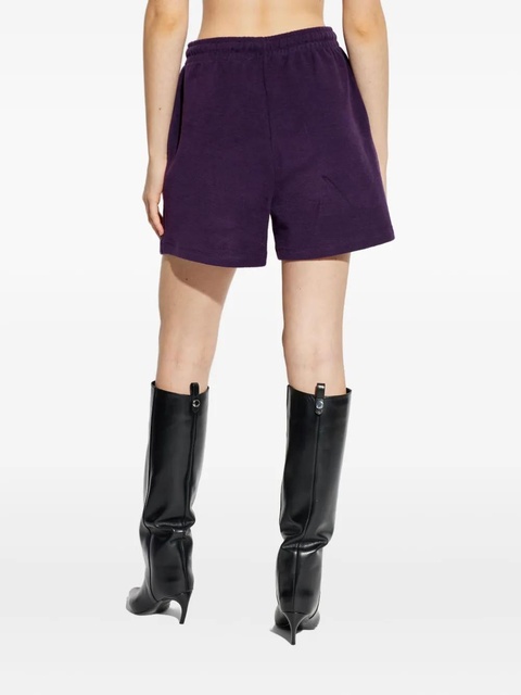 The Attico drawstring logo-patch shorts - Purple - zdjęcie produktu nr 1