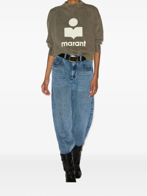 ISABEL MARANT logo-print mock-neck sweatshirt - Green - zdjęcie produktu nr 2