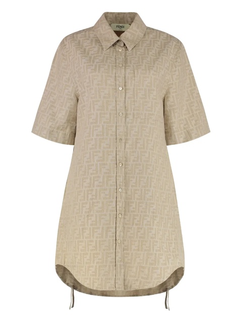FENDI FF-pattern drawstring dress - Neutrals - zdjęcie produktu nr 1