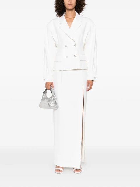 Alessandra Rich crystal-embellished double-breasted jacket - White - zdjęcie produktu nr 2