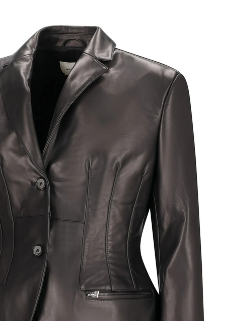 Magda Butrym stitch waist leather blazer - Black - zdjęcie produktu nr 2