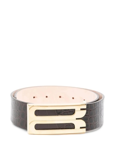 Victoria Beckham crocodile-embossed belt - Brown - zdjęcie produktu nr 1
