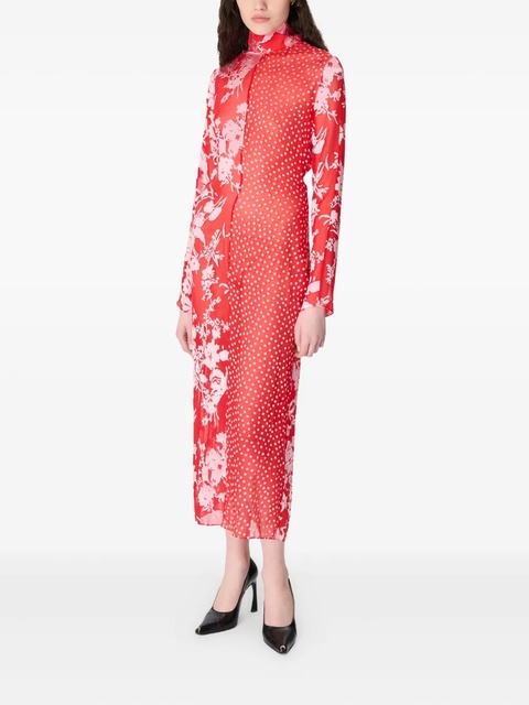Marine Serre floral-polka dot print maxi dress - Red - zdjęcie produktu nr 1