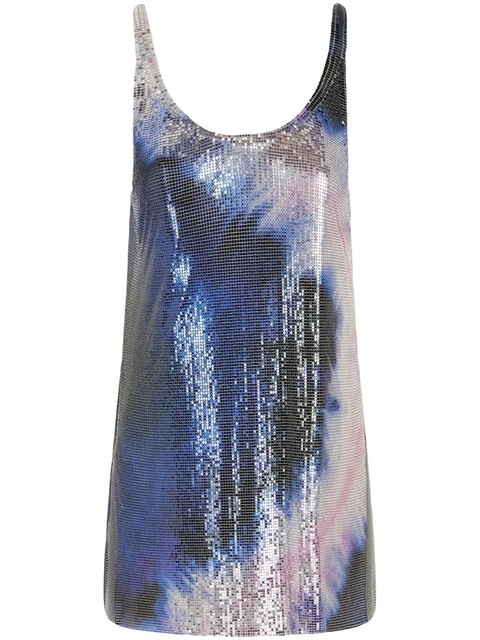 Rabanne printed mesh tank top - Blue - zdjęcie produktu nr 1