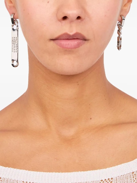 MM6 Maison Margiela numbers-motif drop earrings - Silver - zdjęcie produktu nr 1