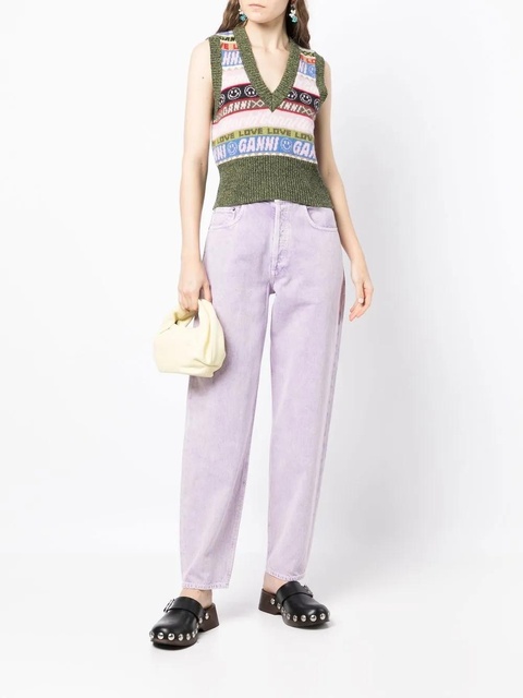 GANNI graphic-knit vest top - Multicolour - zdjęcie produktu nr 2
