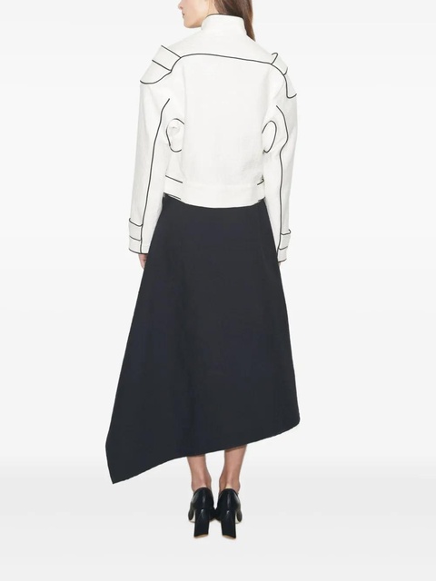 Tory Burch contrast-stitch cropped jacket - White - zdjęcie produktu nr 2