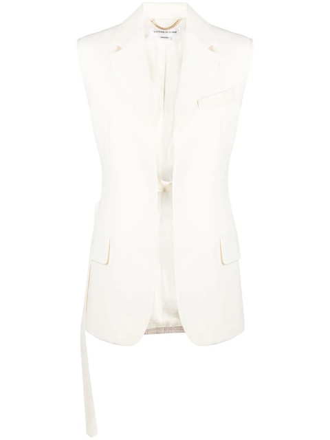 Victoria Beckham two-tone sleeveless jacket - Neutrals - zdjęcie produktu nr 1