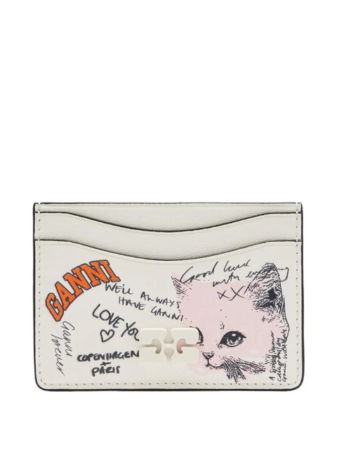 GANNI Kitty logo cardholder - Neutrals - zdjęcie produktu nr 1