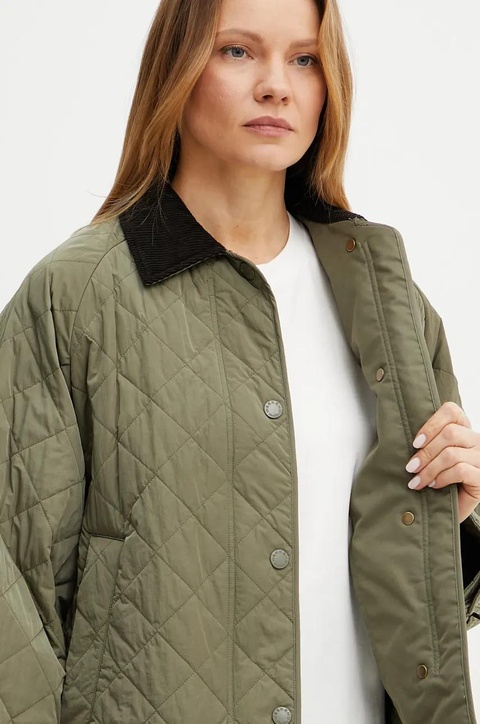 Weekend Max Mara kurtka z domieszką wełny kolor zielony przejściowa oversize 2515481071600 - zdjęcie produktu nr 2