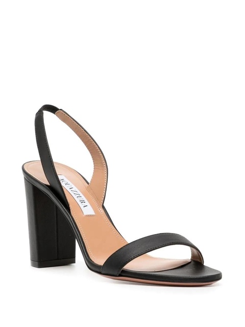 Aquazzura 95mm open-toe leather sandals - Black - zdjęcie produktu nr 2