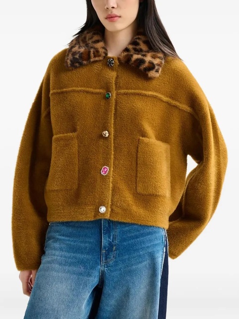 Essentiel Antwerp leopard-print collar cardigan - Brown - zdjęcie produktu nr 2