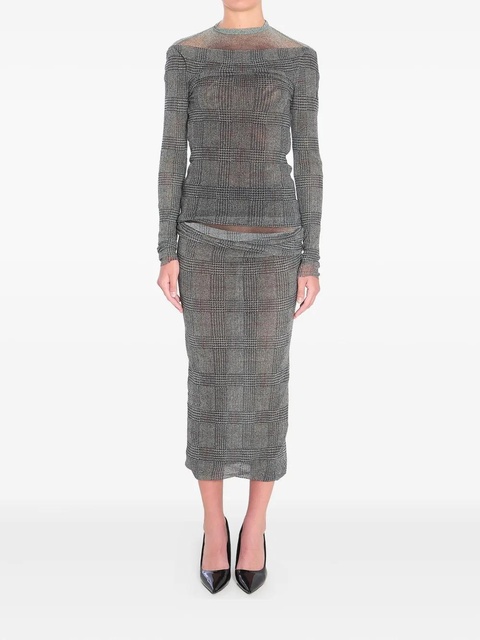 Jean Paul Gaultier checked mesh top - Grey - zdjęcie produktu nr 2