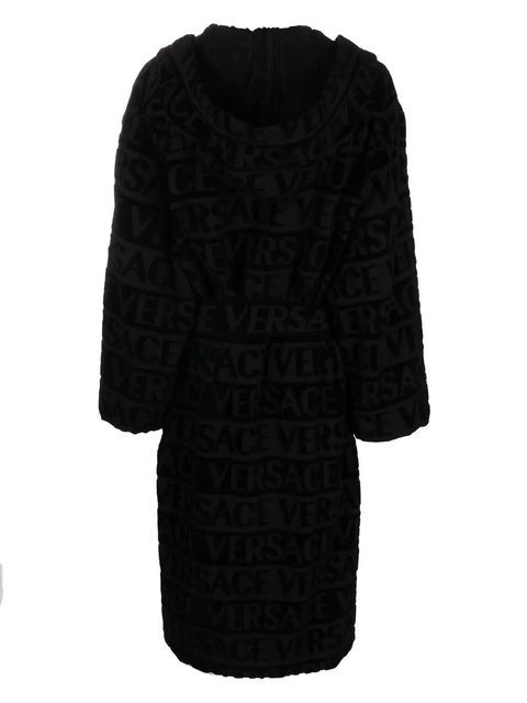 Versace logo towelling belted robe - Black - zdjęcie produktu nr 1
