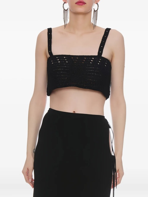 Magda Butrym crochet cropped top - Black - zdjęcie produktu nr 1