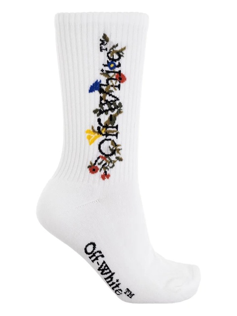 Off-White floral-embroidered rib socks - zdjęcie produktu nr 2
