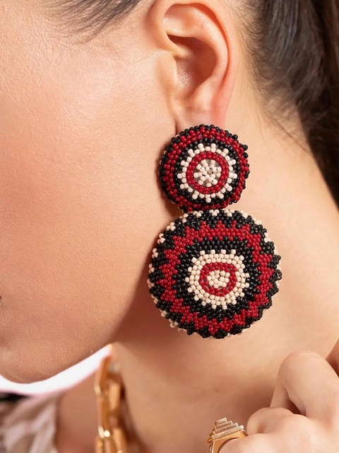 Johanna Ortiz Iraca Palm beaded earrings - Black - zdjęcie produktu nr 2