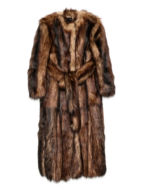 Simone Rocha belted faux-fur coat - Brown - zdjęcie produktu nr 1
