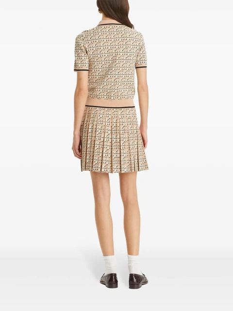 Tory Burch T monogram pleated skirt - Neutrals - zdjęcie produktu nr 2