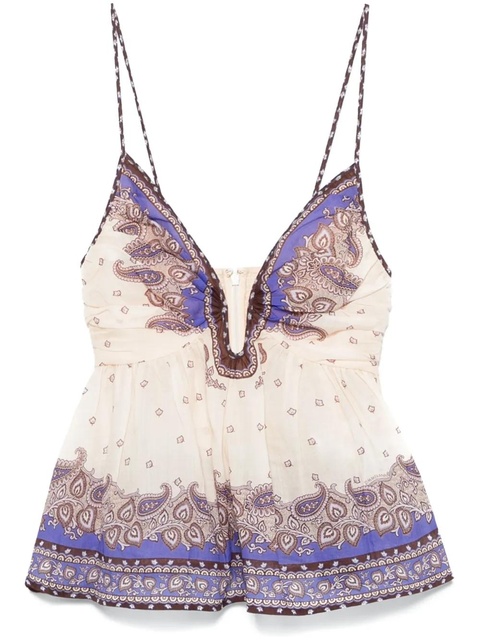 ZIMMERMANN Maxine Plunge blouse - Neutrals - zdjęcie produktu nr 1