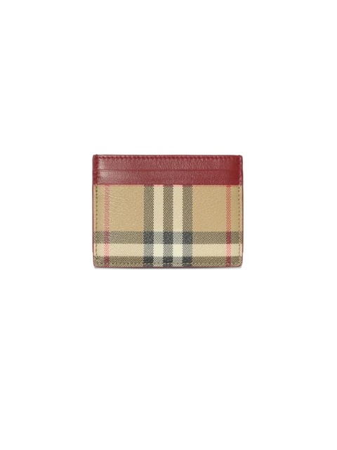Burberry check card holder - Neutrals - zdjęcie produktu nr 1