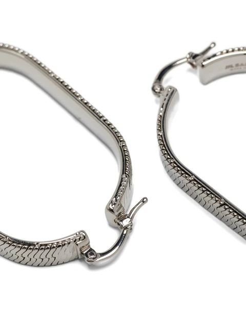 Jil Sander textured oval-hoop earrings - Silver - zdjęcie produktu nr 2