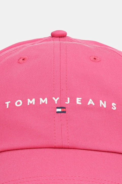 Tommy Jeans czapka z daszkiem bawełniana kolor różowy z aplikacją AW0AW16868 - zdjęcie produktu nr 2