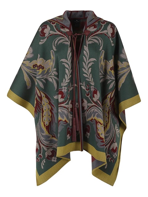 ETRO floral-pattern cape - Green - zdjęcie produktu nr 1