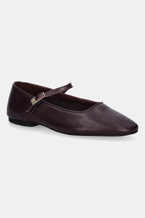 Tommy Hilfiger baleriny skórzane SMOOTH LEATHER MARYJANE kolor bordowy FW0FW09152 - zdjęcie produktu nr 1