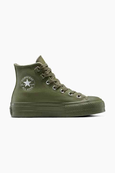 Converse trampki skórzane Chuck Taylor All Star Lift kolor zielony A12968C - zdjęcie produktu nr 1