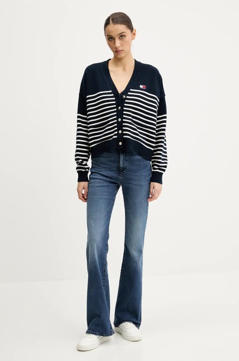 Tommy Jeans kardigan bawełniany kolor granatowy DW0DW20257 - zdjęcie produktu nr 2