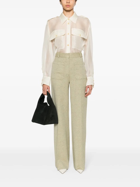 Victoria Beckham Alina speckle-knit trousers - Green - zdjęcie produktu nr 2