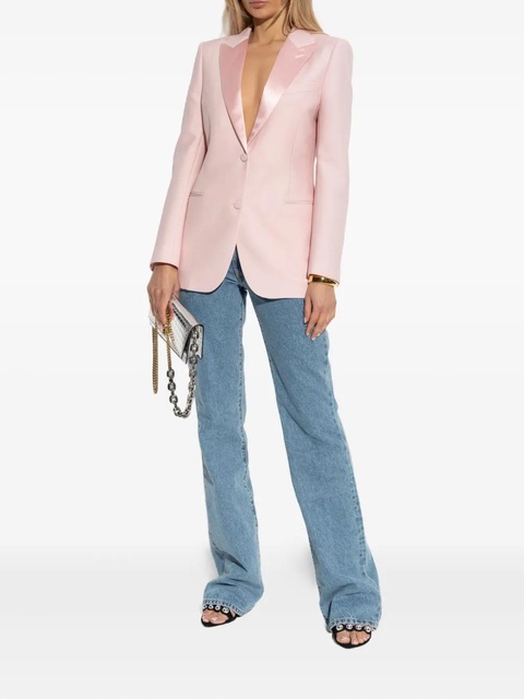 Alexander McQueen satin-lapel blazer - Pink - zdjęcie produktu nr 2