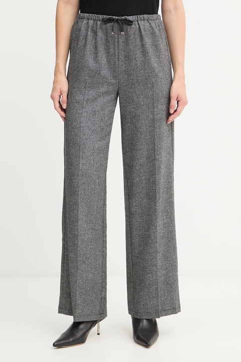 Marella spodnie z dodatkiem wełny Emme by Marella damskie kolor szary szerokie high waist 2525136022200 - zdjęcie produktu nr 1