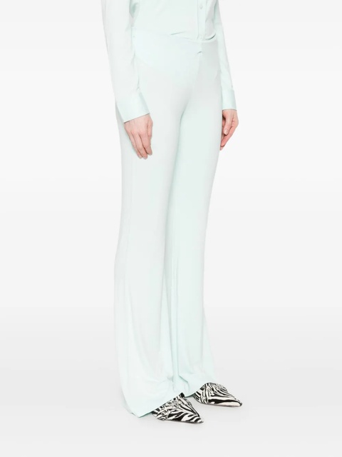 BY FAR Stella elastic-waist flared trousers - Green - zdjęcie produktu nr 2