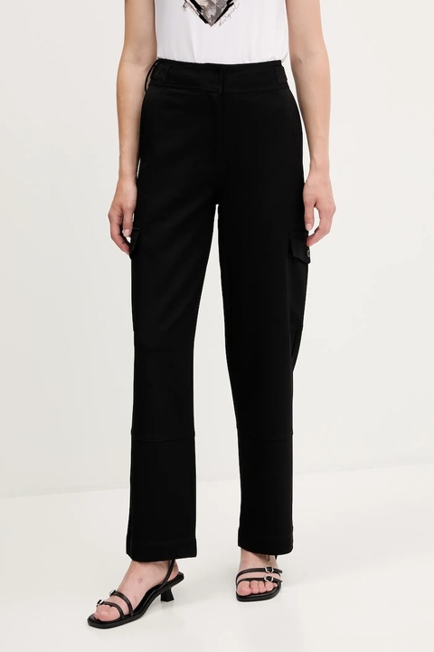 Desigual spodnie SAGUN damskie kolor czarny fason cargo high waist 25WWPW08 - zdjęcie produktu nr 1
