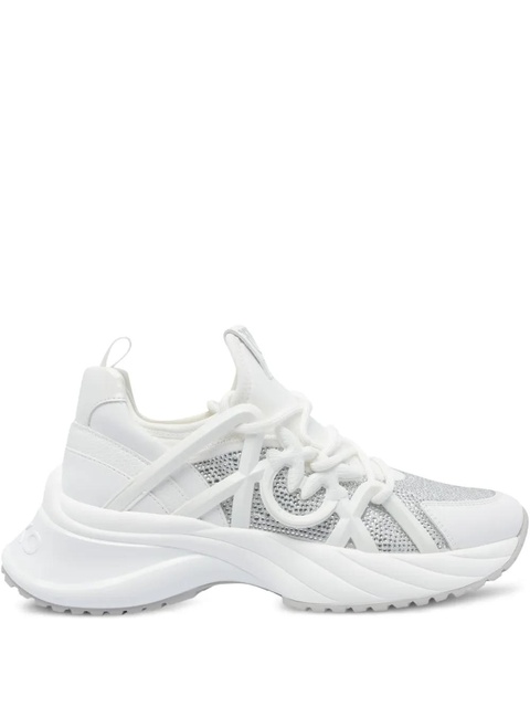 PINKO Ariel crystal-embellished lace-up sneakers - White - zdjęcie produktu nr 1
