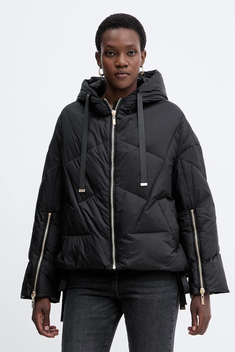 Twinset kurtka puchowa kolor czarny zimowa oversize 252TT2060 - zdjęcie produktu nr 1