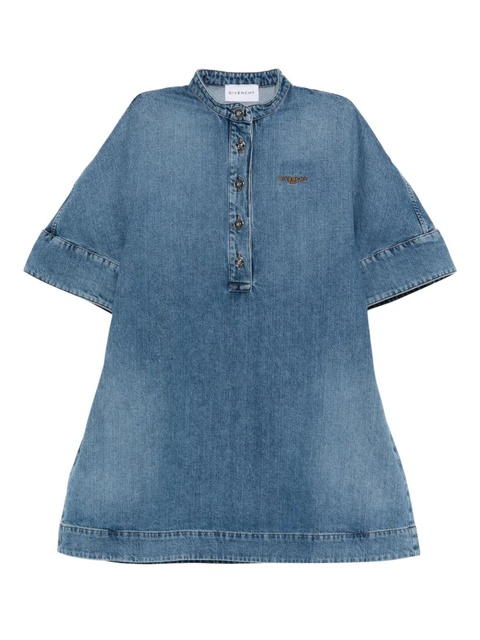 Givenchy embroidered button-placket mini dress - Blue - zdjęcie produktu nr 1