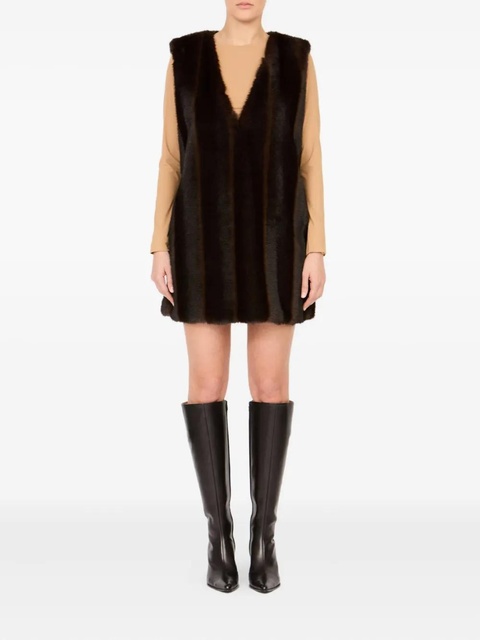 MM6 Maison Margiela faux-fur mini dress - Black - zdjęcie produktu nr 1