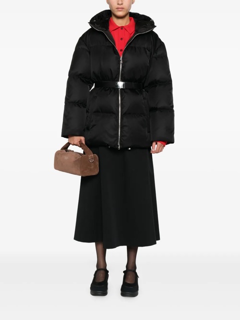 Prada hooded belted puffer jacket - Black - zdjęcie produktu nr 1